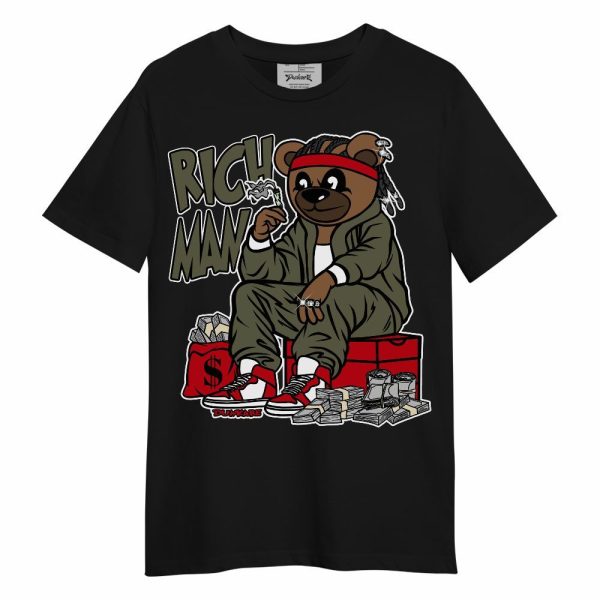 Low OG Medium Olive 1s Shirt - Rich Man Bear Unisex Shirt Matching Jordan Shirt Jezsport.com