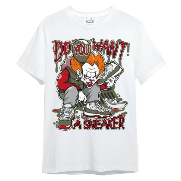 Low OG Medium Olive 1s Shirt - Clown Scary Sneakers Halloween Graphic Unisex Shirt Matching Jordan Shirt Jezsport.com