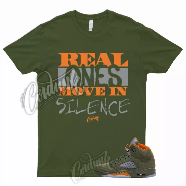 5 Olive Army Solar Orange Black Retro Green Sequoia T Shirt to Match R1 Jordan Jezsport.com