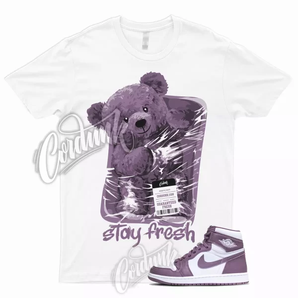 1 High OG Mauve Sky J White T Shirt to Match Sneakers STAY, DZ5485-105 Jezsport.com