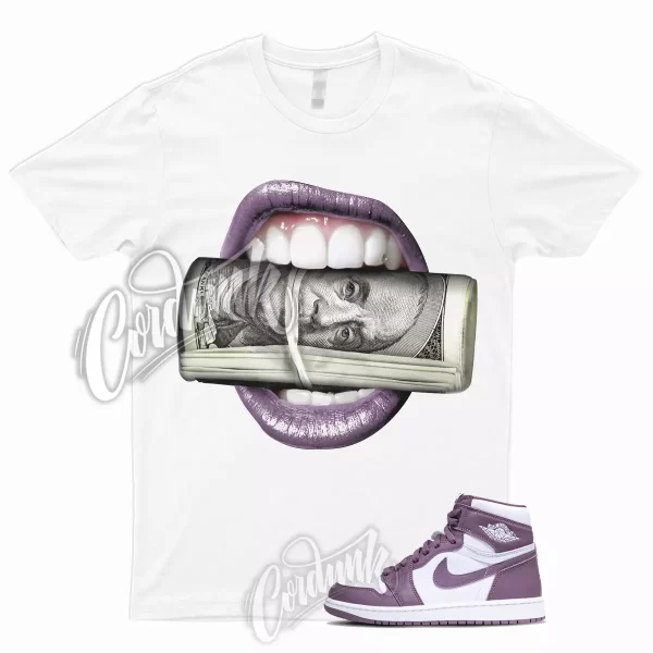 1 High OG Mauve Sky J White T Shirt to Match Sneakers ROLL, DZ5485-105 Jezsport.com