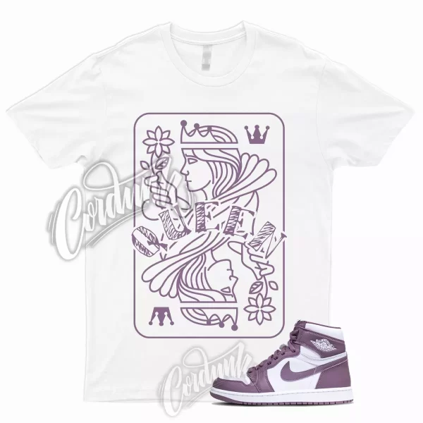 1 High OG Mauve Sky J White T Shirt to Match Sneakers QUEEN, DZ5485-105 Jezsport.com