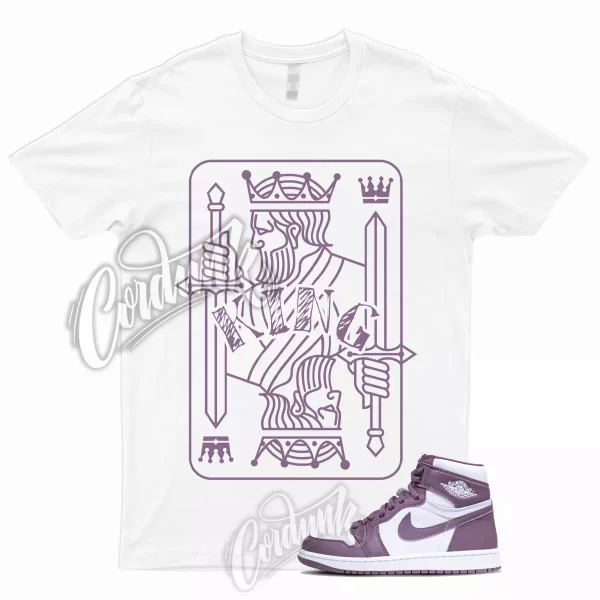 1 High OG Mauve Sky J White T Shirt to Match Sneakers KING, DZ5485-105 Jezsport.com