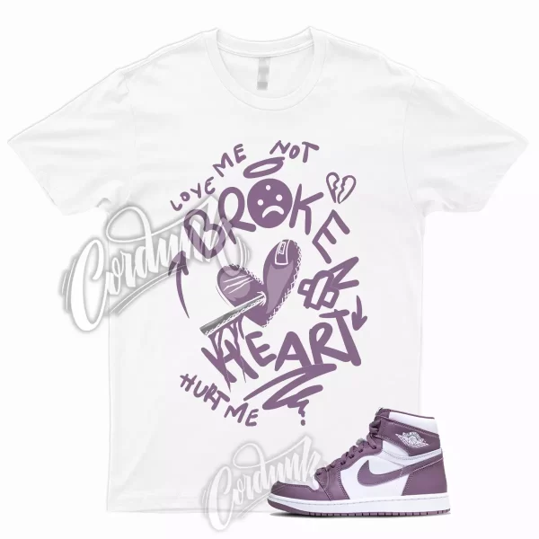 1 High OG Mauve Sky J White T Shirt to Match Sneakers BROKEN, DZ5485-105 Jezsport.com