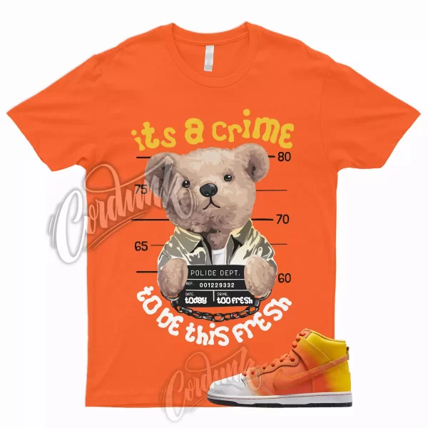 SB Dunk High Sweet Candy Tooth Shirt Amarillo Orange White Black 1 Corn CRIME Jezsport.com