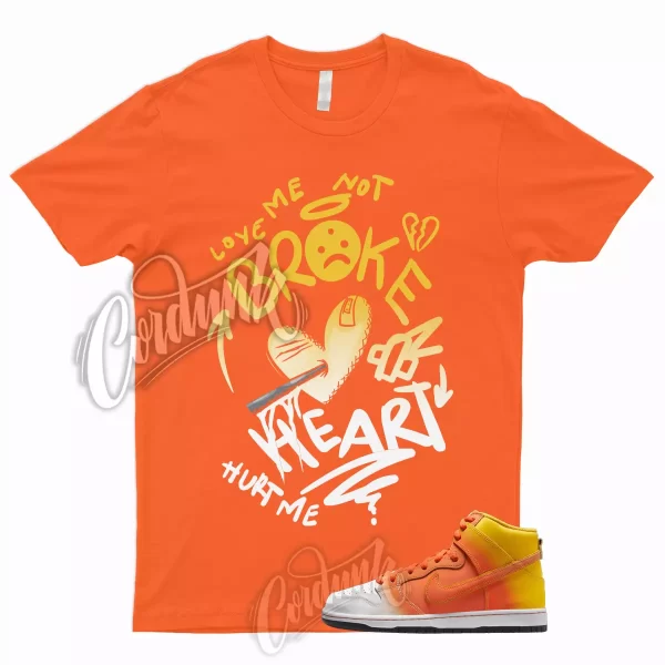 SB Dunk High Sweet Candy Tooth Shirt Amarillo Orange White Black 1 Corn BROKEN Jezsport.com