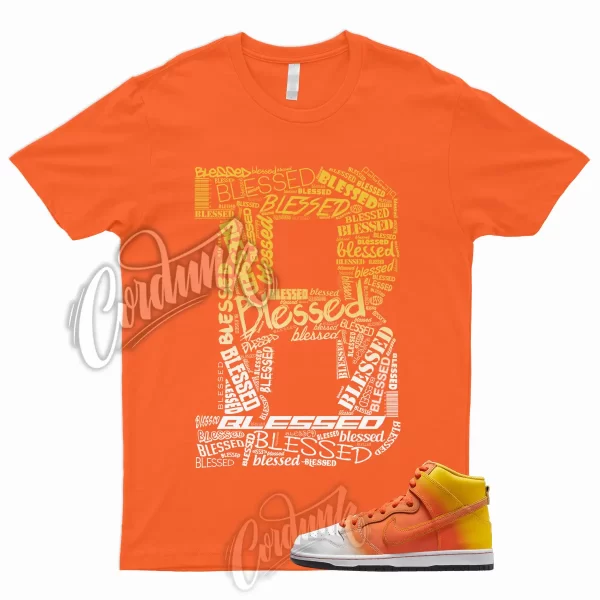 SB Dunk High Sweet Candy Tooth Shirt Amarillo Orange White Black 1 Corn BLESSED Jezsport.com