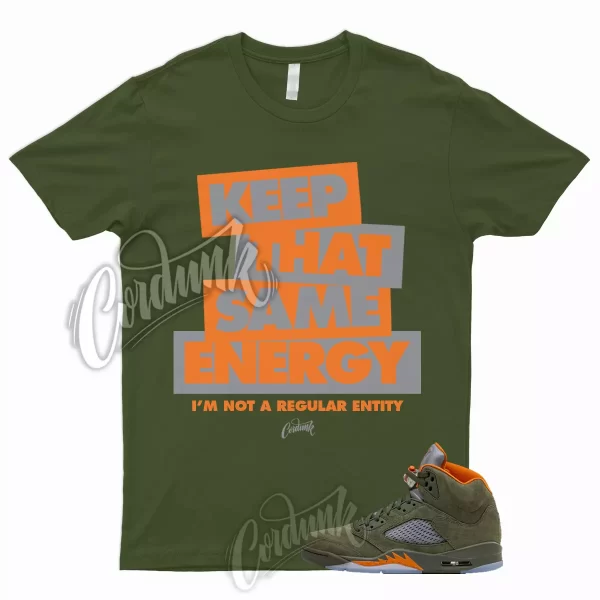 5 Olive Army Solar Orange Black Retro Green Sequoia T Shirt to Match K2 Jordan Jezsport.com