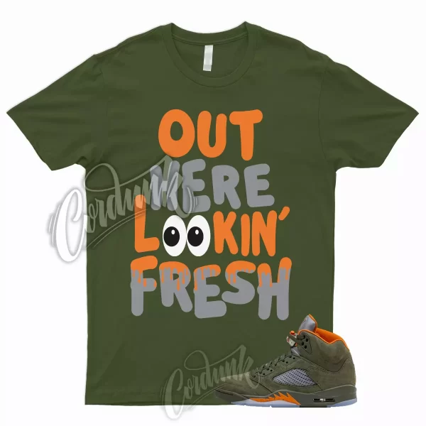 5 Olive Army Solar Orange Black Retro Green Sequoia Shirt to Match FRESH Jordan Jezsport.com