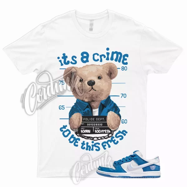 Dunk Low SB One Block At A Time T Shirt to Match Deep Royal 1 White CRIME Jezsport.com