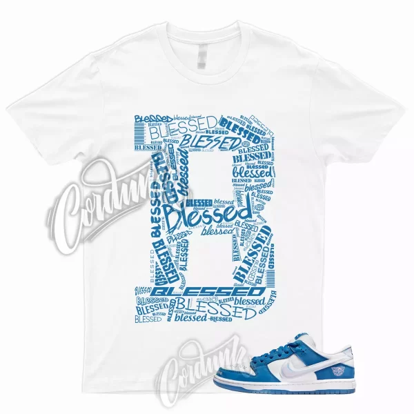 Dunk Low SB One Block At A Time T Shirt to Match Deep Royal 1 White BLESSED Jezsport.com