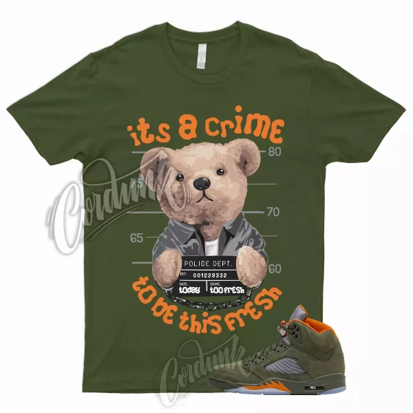 5 Olive Army Solar Orange Black Retro Green Sequoia Shirt to Match CRIME Jordan Jezsport.com