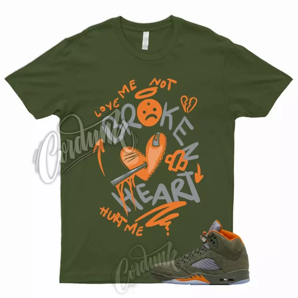 5 Olive Army Solar Orange Black Retro Green Sequoia Shirt to Match BROKEN Jordan Jezsport.com