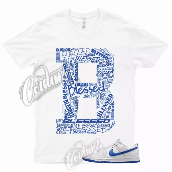 Dunk Low White Hyper Royal T Shirt to Match 1 Cobalt Kentucky Game Blue BLESSED Jezsport.com