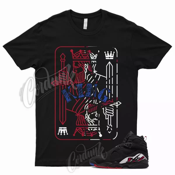 8 Retro Playoffs 2023 T Shirt Black True Red Varsity Royal Match 1 12 13 KING Jezsport.com