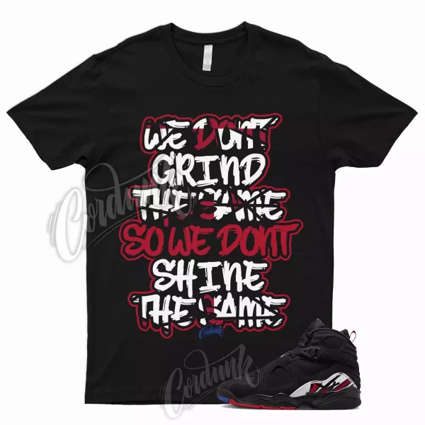 8 Retro Playoffs 2023 T Shirt Black True Red Varsity Royal Match 1 12 13 GRIND Jezsport.com