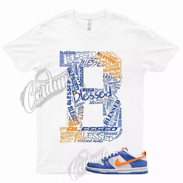 Dunk Low Blue Joy Bright Mandarin White Black Shirt Game Royal Match 1 BLESSED Jezsport.com