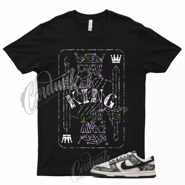 KING T Shirt for Dunk Low Next Nature Floral Tapestry Magenta Pink Foam Vanilla Jezsport.com