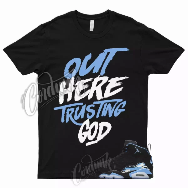 TG T Shirt to Match MVP UNC University Blue Mid High Toe Dunk 1 Black White Jezsport.com