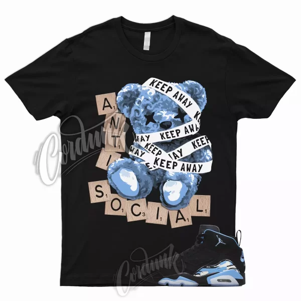 ANTI T Shirt to Match MVP UNC University Blue Mid High Toe Dunk 1 Black White Jezsport.com