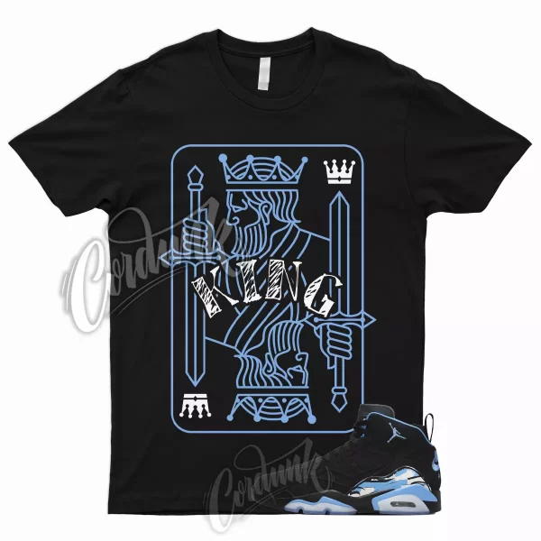 KING T Shirt to Match MVP UNC University Blue Mid High Toe Dunk 1 Black White Jezsport.com