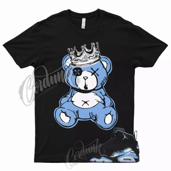 CROWN T Shirt to Match MVP UNC University Blue Mid High Toe Dunk 1 Black White Jezsport.com