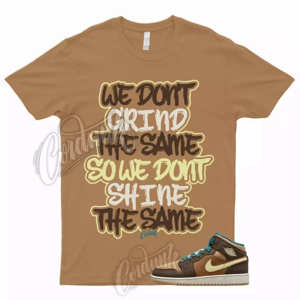 GRIND T Shirt for 1 Mid SE Cacao Wow Ale Brown Twine Luminous Green 4 Retro Low Jezsport.com