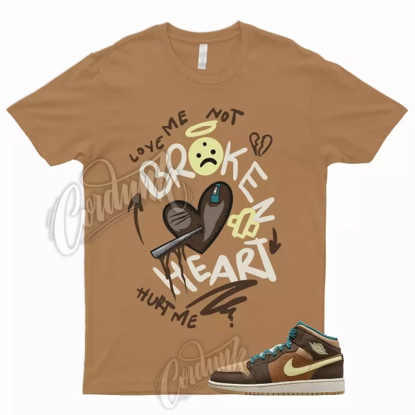 BROKEN T Shirt for 1 Mid SE Cacao Wow Ale Brown Twine Luminous Green 4 Retro Low Jezsport.com