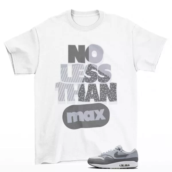 No Less Sneaker Shirt White to Match Air Max 1 Wolf Grey HM9936-001 Jezsport.com