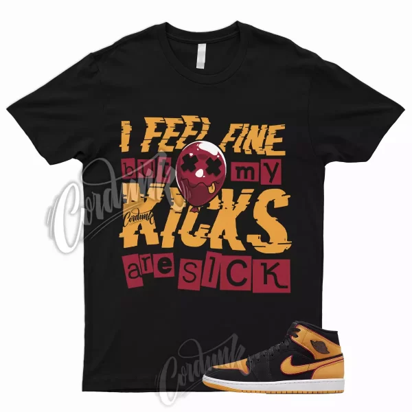 SICK T Shirt to Match 1 Mid Fat Tongue Black SE Vivid Orange Cardinal Red Kids Jezsport.com