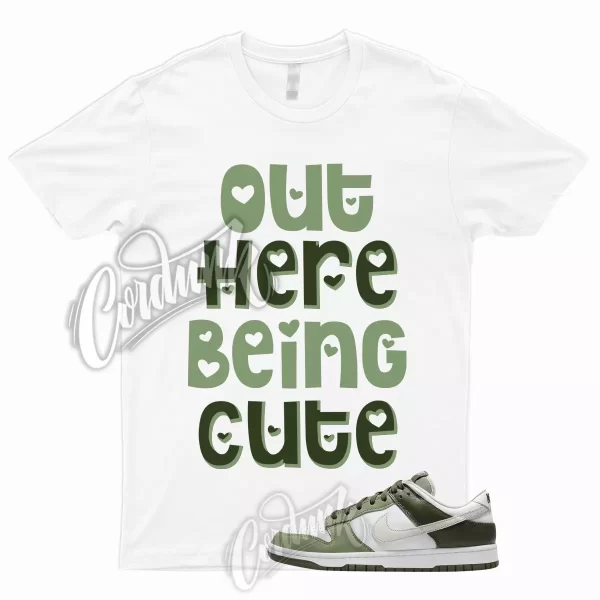 CUTE T Shirt to Match Dunk Low White Oil Green Cargo Khaki Light Bone Olive 1 Jezsport.com