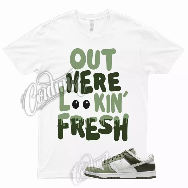 FRESH T Shirt to Match Dunk Low White Oil Green Cargo Khaki Light Bone Olive 1 Jezsport.com