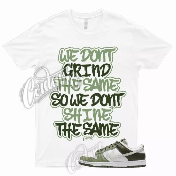 GRIND T Shirt to Match Dunk Low White Oil Green Cargo Khaki Light Bone Olive 1 Jezsport.com