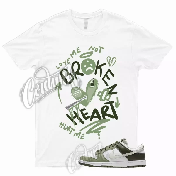 BROKEN T Shirt to Match Dunk Low White Oil Green Cargo Khaki Light Bone Olive 1 Jezsport.com