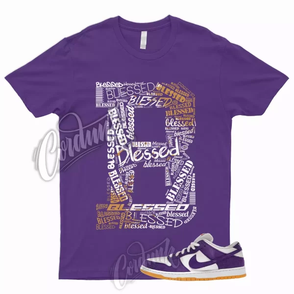 BLESSED Shirt to Match SB Dunk Low Pro Court Purple Gum Varsity ISO Orange Label Jezsport.com