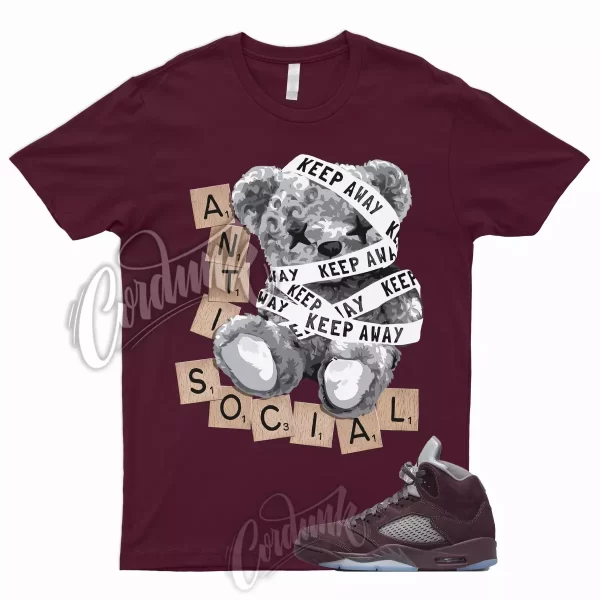 ANTI Shirt for 5 Deep Burgundy Metallic Silver Graphite Bordeaux Low Maroon Jezsport.com