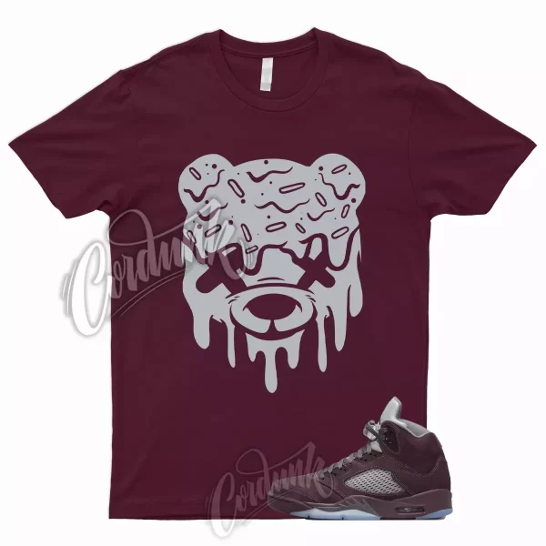 DRIPPY Shirt for 5 Deep Burgundy Metallic Silver Graphite Bordeaux Maroon 1 Jezsport.com