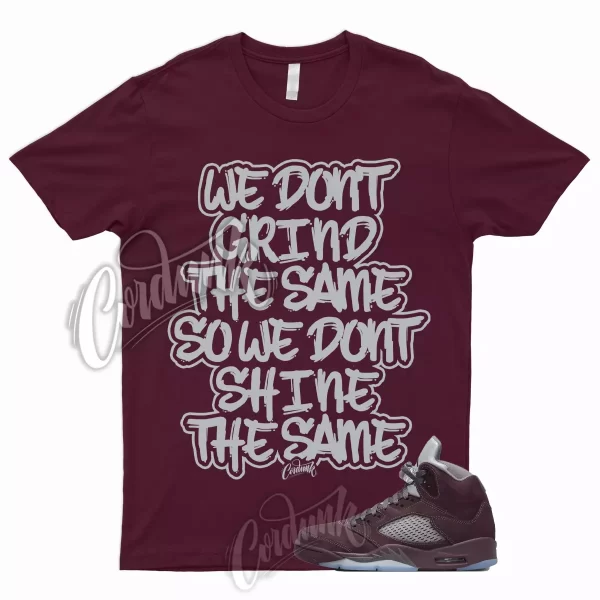 GRIND Shirt for 5 Deep Burgundy Metallic Silver Graphite Bordeaux Low Maroon Jezsport.com