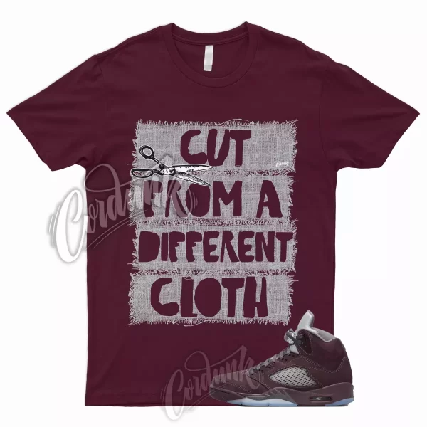 CUT T Shirt for 5 Deep Burgundy Metallic Silver Graphite Bordeaux Low Maroon Jezsport.com