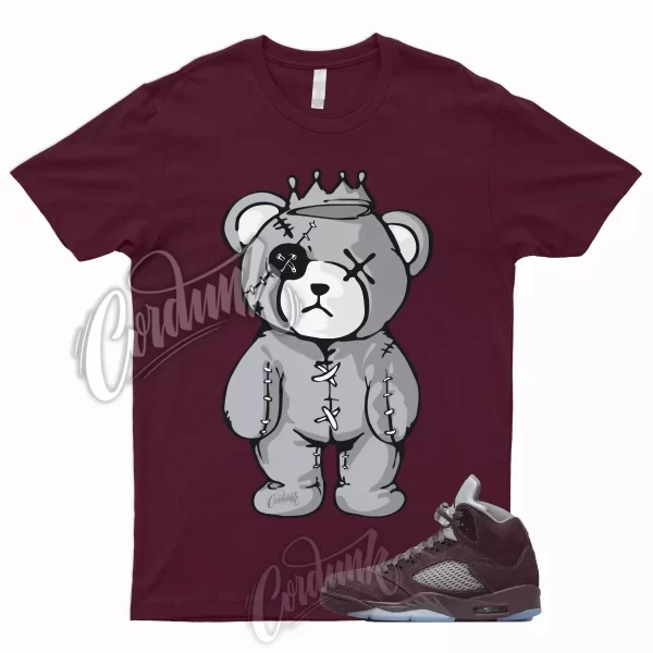 CROWN Shirt for 5 Deep Burgundy Metallic Silver Graphite Bordeaux Low Maroon Jezsport.com