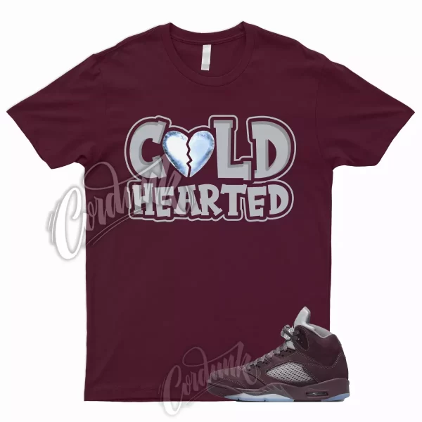 COLD Shirt for 5 Deep Burgundy Metallic Silver Graphite Bordeaux Low Maroon Jezsport.com