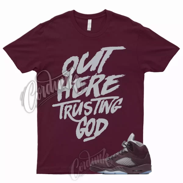 TG Shirt for 5 Deep Burgundy Metallic Silver Light Graphite Bordeaux Low Maroon Jezsport.com