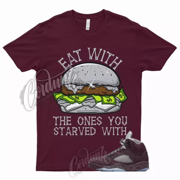 EAT Shirt for 5 Deep Burgundy Metallic Silver Graphite Bordeaux Low Maroon 1 Jezsport.com