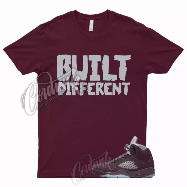 BUILT Shirt for 5 Deep Burgundy Metallic Silver Graphite Bordeaux Low Maroon Jezsport.com