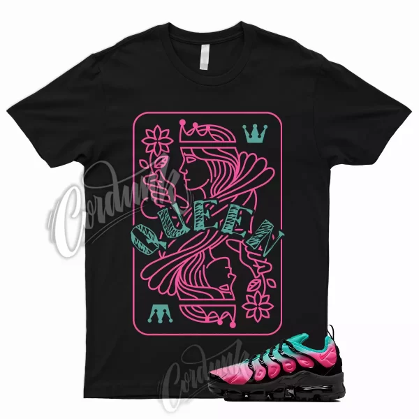 QUEEN T Shirt for Air VaporMax Plus Pink Blast Black Clear Jade South Beach 1, FN7175-630 Jezsport.com