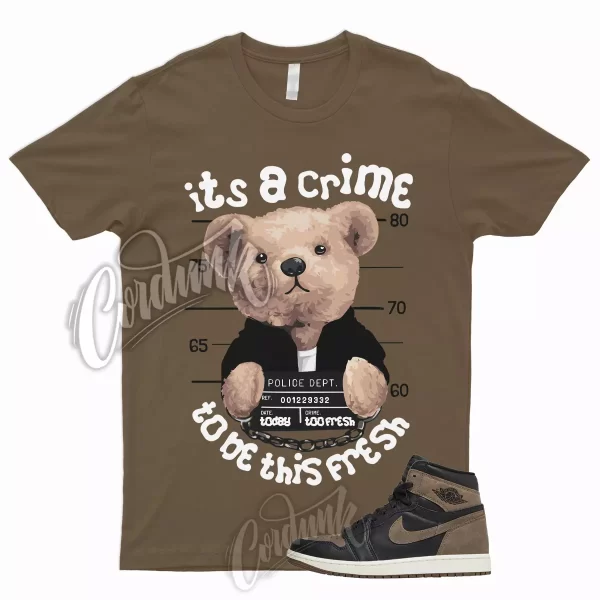 CRIME T Shirt to Match 1 Retro High OG Palomino Brown Black Sail Metallic Gold Jezsport.com