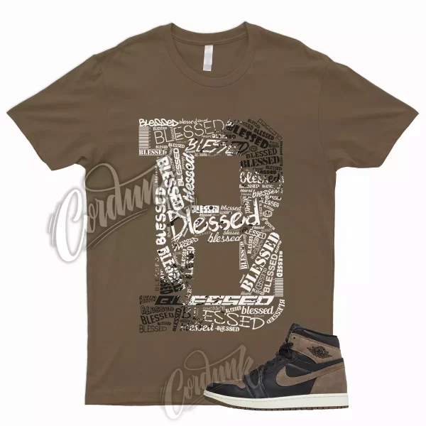 BLESSED T Shirt to Match 1 Retro High OG Palomino Brown Black Sail Metallic Gold Jezsport.com