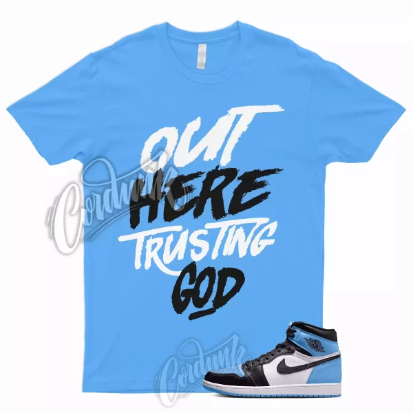 TG T Shirt to Match 1 Retro High OG UNC Toe University Blue 2 3 4 5 6 7 12 13 Jezsport.com