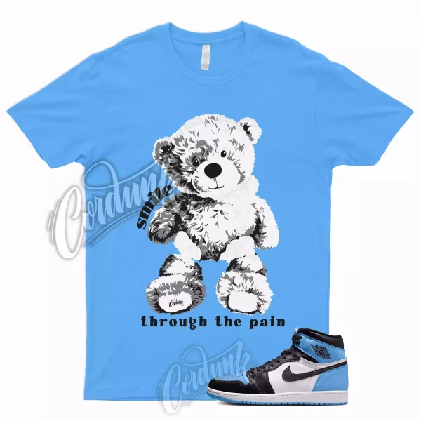 SMILE T Shirt to Match 1 Retro High OG UNC Toe University Blue 2 3 4 5 6 7 12 13 Jezsport.com