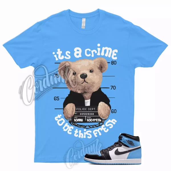 CRIME T Shirt to Match 1 Retro High OG UNC Toe University Blue 2 3 4 5 6 7 12 13 Jezsport.com